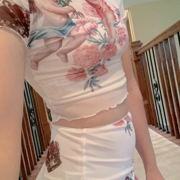 y2k angel mesh skirt set - Picture 2 of 8